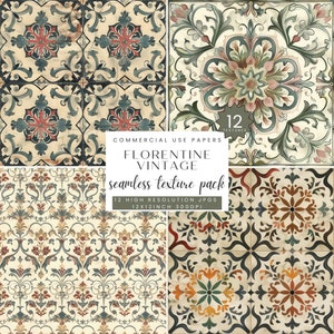 Florentine Vintage Paper Digital, Decoupage, Collage Paper Art, Seamless Pattern, Tile, Decoration, Stone, Digital Download, JPG, SC-0178