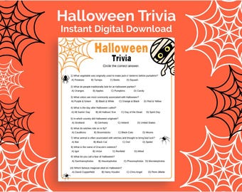 Halloween Trivia Game Printable | Kids, Teens, Adults, Classroom Game | Instant Digital Download Family Game Night