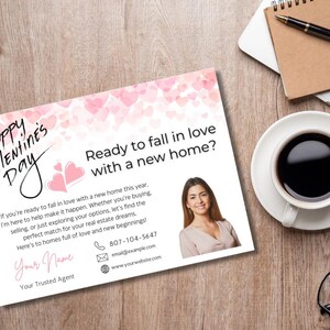 Tarjeta de San Valentín para cliente de agente inmobiliario Plantilla de tarjeta de cliente de agente inmobiliario / Marketing de agente inmobiliario
