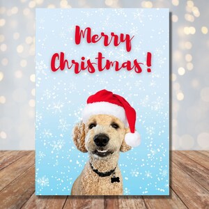 Carte de Noël Carte Goldendoodle Carte de Noël drôle de chien Carte de voeux Goldendoodles Carte 5 x 7 vierge à l'intérieur