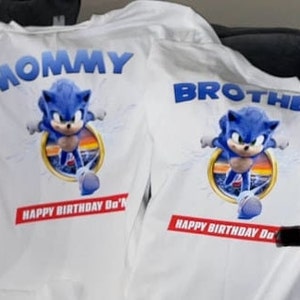 Custom Sonic Birthday Name Age SVG PNG Tshirt print for kids and Family Illustration Instant Digital Download Cartoon Tee Prints