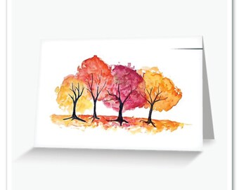 Tappeto di colori - Pittura dell'albero autunnale