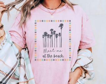 Comfort Colors Beach T-Shirt: Palm Tree Coastal Tee