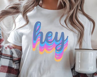 Hey Fun Graphic Tee for Music Fans, Retro Vibes & Everyday Style