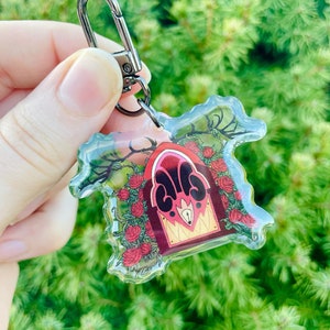 Hazbin Hotel Inspired Alastor Radio Demon Acrylic Keychain. Perfect gift for Hazbin fans