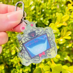Handmade Slick Vox Inspired Hazbin Hotel Acrylic Keychain - Perfect gift for Hazbin Hotel Fans