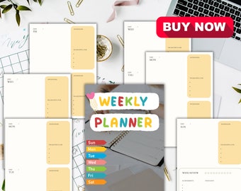 WEEKLY PLANNER - Chic and Minimalist Organizer for Productive Planning, Weekly Organizer, Printable Planner