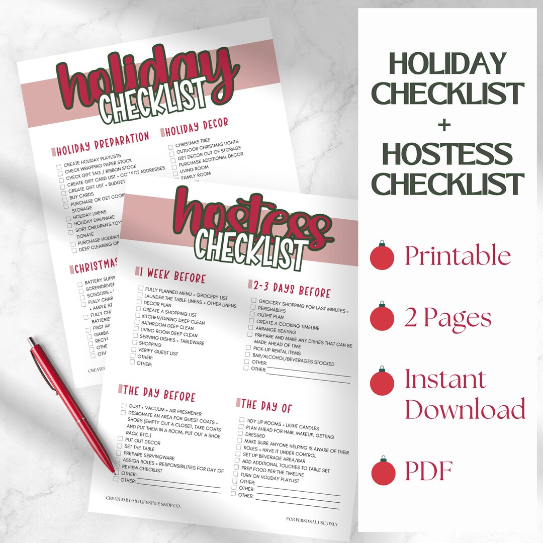 Christmas Planner Holiday Preparation Checklist Christmas Etsy