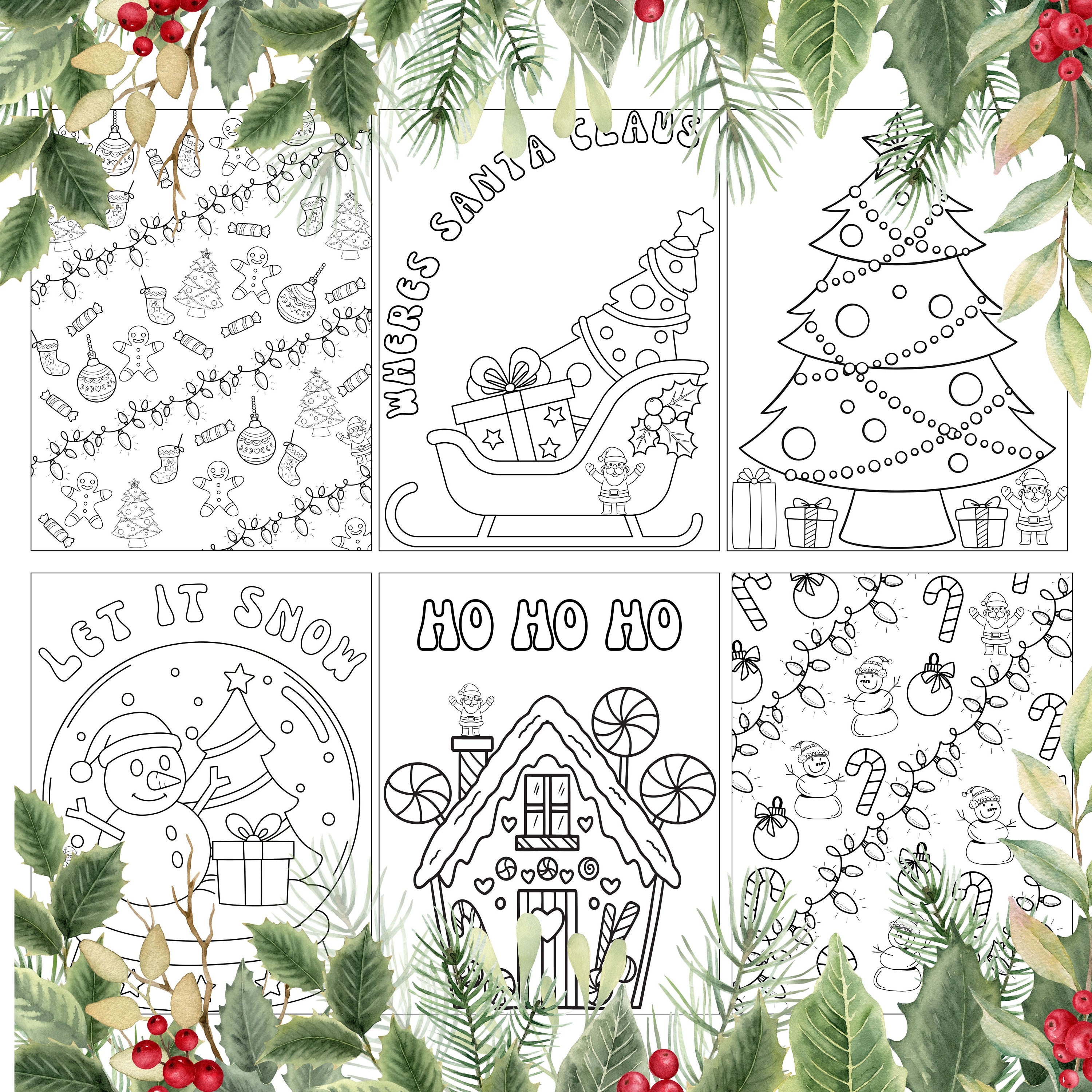 HUGE Christmas Coloring Poster and Holiday Coloring Pages 
