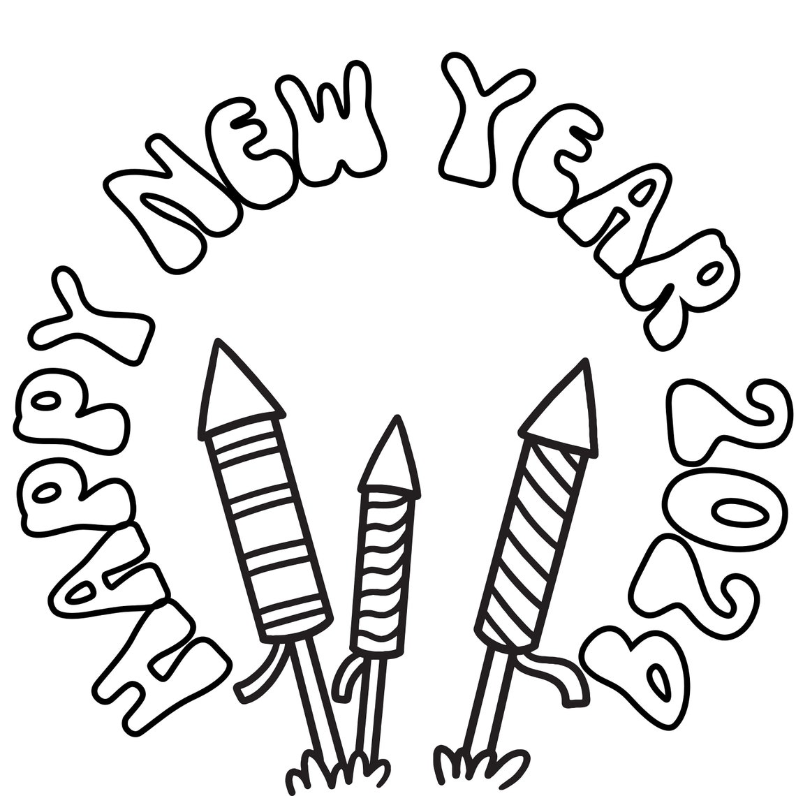 Happy New Year Coloring Pages, New Year Coloring Pages, Coloring Pages