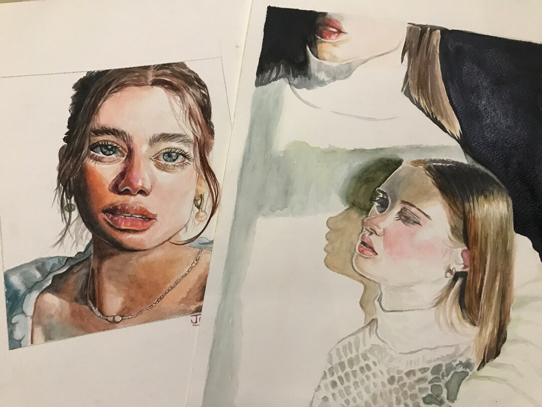 Realistic Watercolour Portrait Paintings Etsy