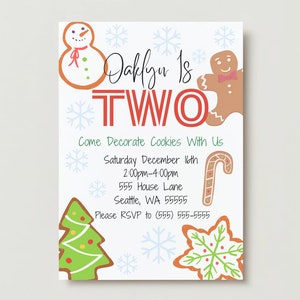 Christmas Cookie Birthday Invitation