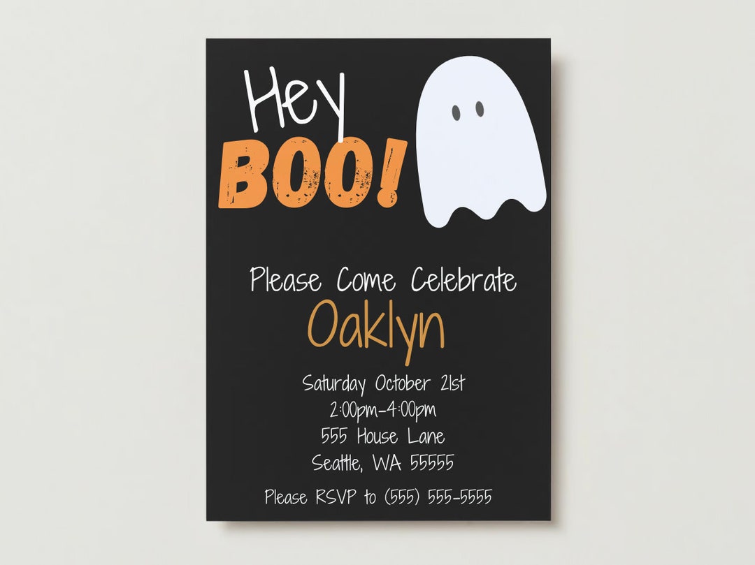 Hey Boo Invitation - Etsy