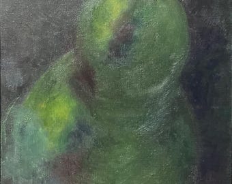 Birnenmalerei, Originalbild, Acryl auf Leinwand, Küchenkunst (30 x 23 cm)