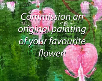 Blumen Gemälde Auftragsarbeiten Acryl auf Leinwand: Individuelles Kunst Geschenk