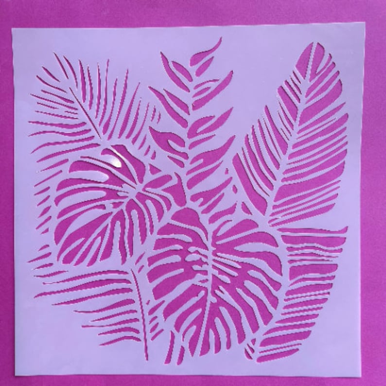 Plantillas Para Pintar MWOOT - 20 Diseños De Plantas Y Hojas, 23x11 Cm, Reutilizables