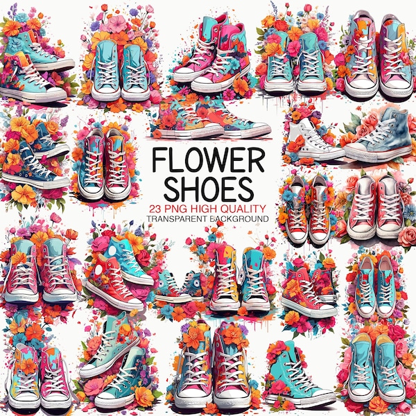 Flowers Shoes, Shoes Sneakers Flowers Clipart PNG, Flowers Sneakers Clipart