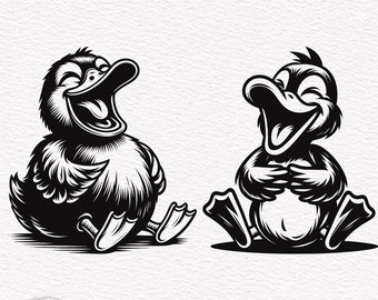 Laughing Duck SVG: Funny Comedy Clipart (Digital Files)