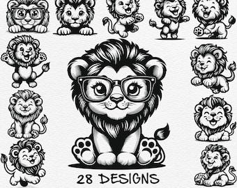 Cute Baby Lion SVG, Baby Lion Svg, Funny Baby Lion, Baby Lion Svg Bundles , Lion Silhouette SVG PNG Clipart Cut Files