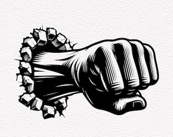 Puño atravesando la pared (SVG) (archivos digitales)