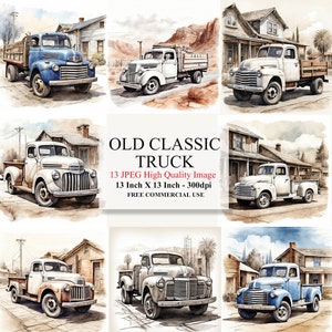 12 Old Classic Truck Clipart, Truck Clipart, Classic Truck - Etsy