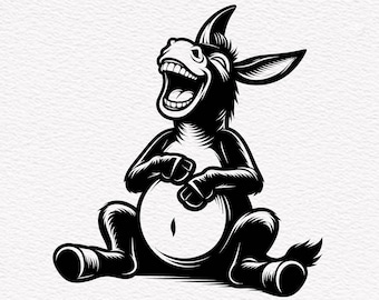 Burro SVG, burro riendo svg, burro divertido svg, comedia divertida humor burro. Burro silueta SVG PNG Clipart Cortar archivos