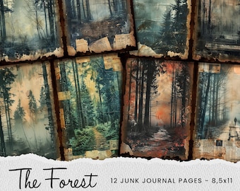 Dark Forest Junk Journal Pages: Gothic Scrapbook Paper (Digital Download)
