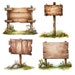 Watercolor Rustic Wood Sign Clipart: 26 PNG Designs (digital Download ...