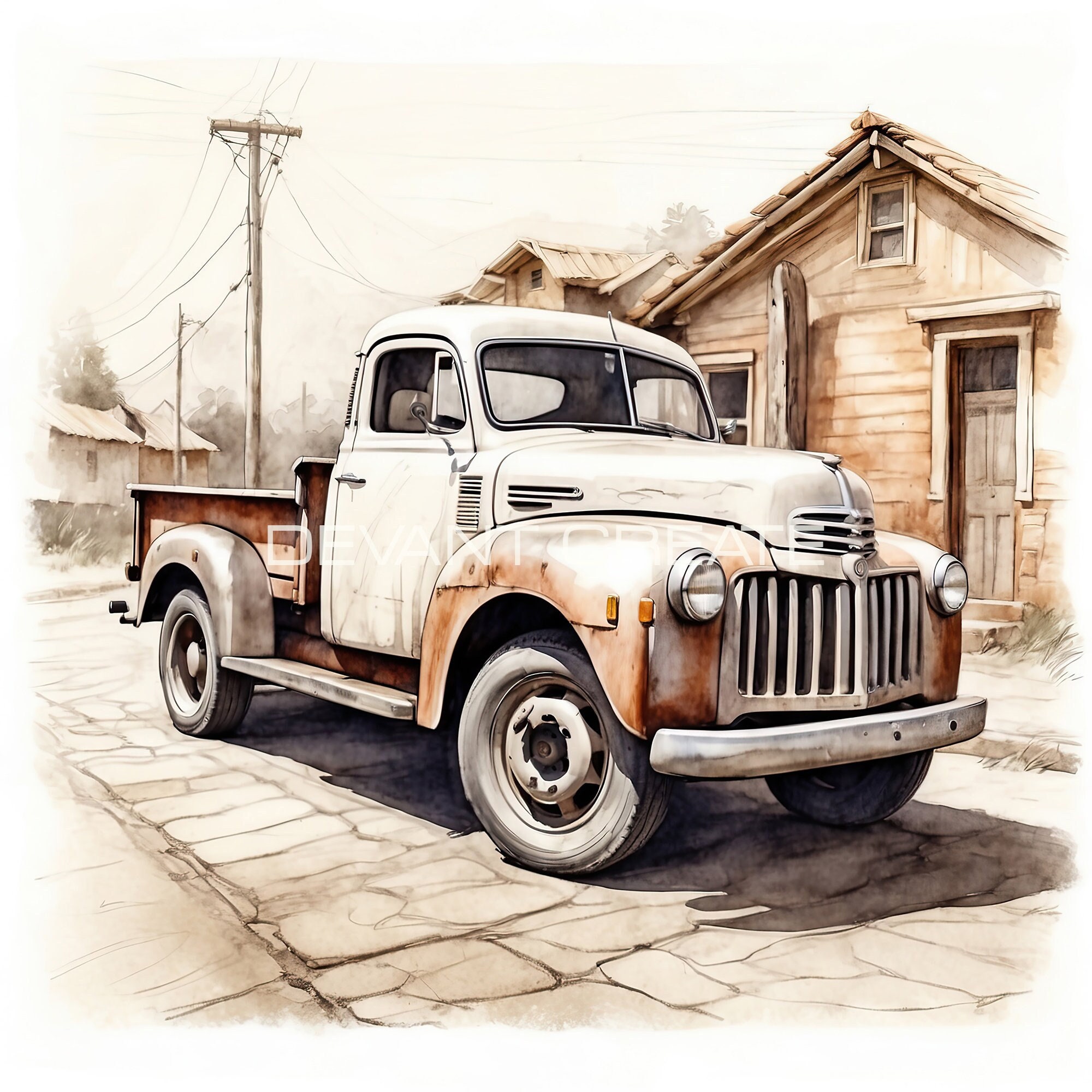 12 Old Classic Truck Clipart, Truck Clipart, Classic Truck - Etsy