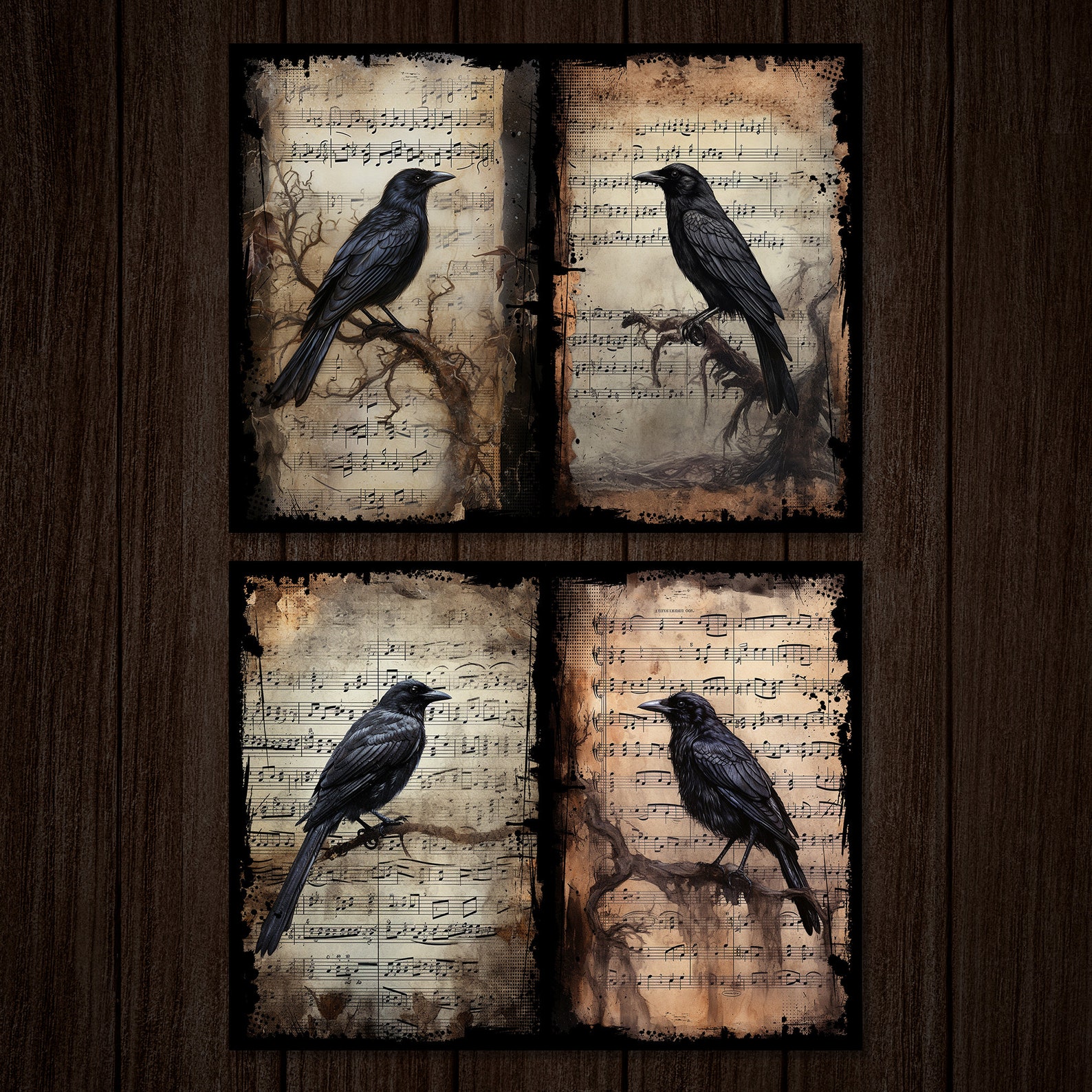 Raven Sheet Music: Gothic Junk Journal Pages (digital Download) - Etsy