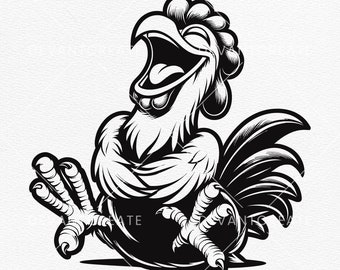 Poulet SVG, Svg de poulet qui rit, Svg de coq, Svg de poulet drôle