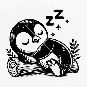 Söt pingvin SVG, babypingvin Svg, pingvinpaket Svg, rolig pingvin, söt babypingvinsilhuett SVG PNG Clipart klippfiler bild 7
