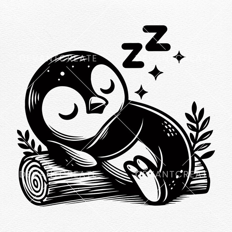 Söt pingvin SVG, babypingvin Svg, pingvinpaket Svg, rolig pingvin, söt babypingvinsilhuett SVG PNG Clipart klippfiler bild 7