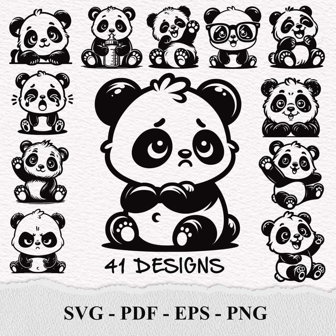 Cute Panda SVG, Baby Panda SVG, Adorable Panda, Funny Panda, Cute Baby ...