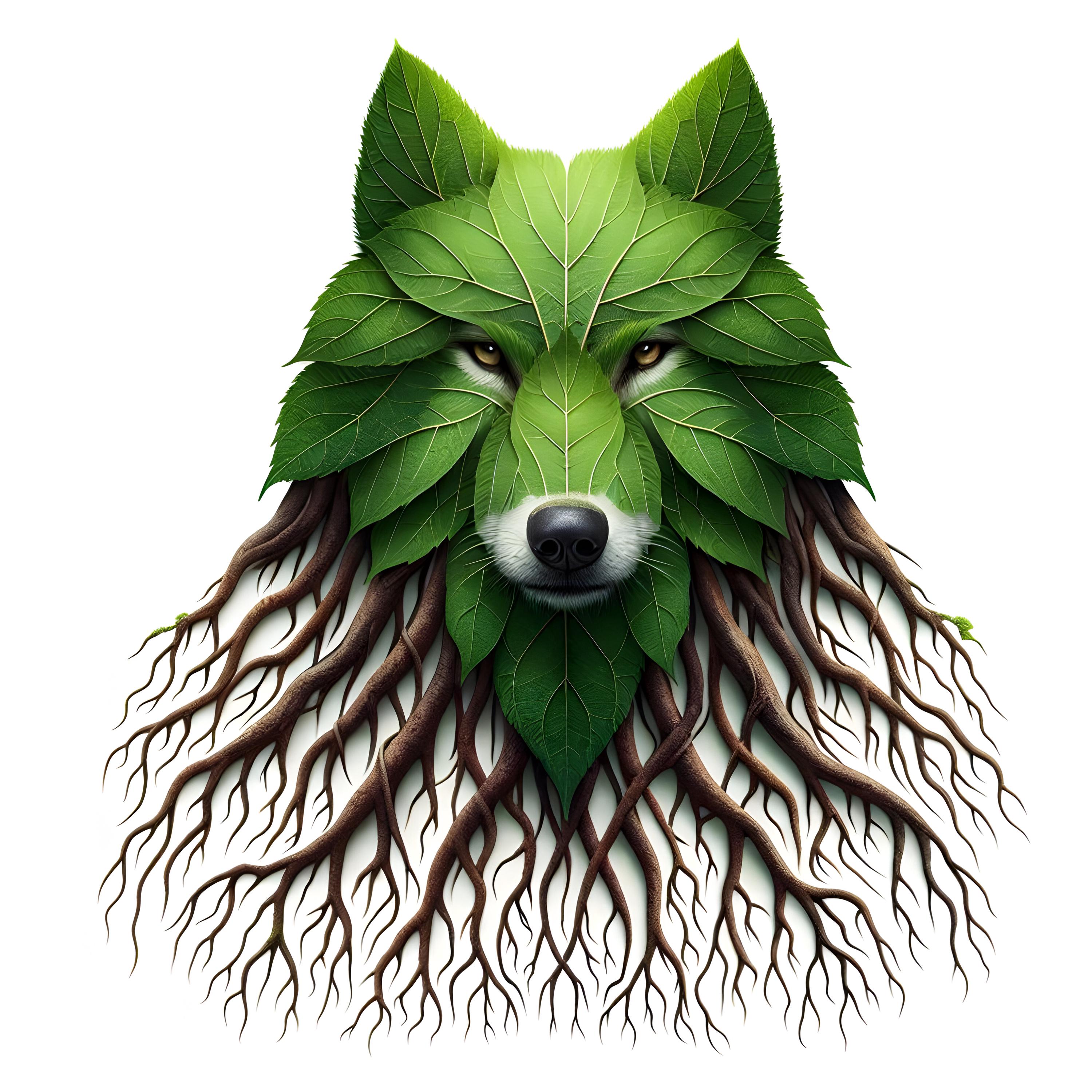 Wolf Roots Floral Wolf Clipart: Forest Roots, Majestic Nature (PNG, JPEG) - Etsy