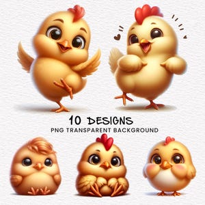 Clipart mignon poussin, bébé poulet PNG, bébé poussin Bundle Clipart