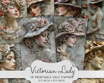 Victorian Woman Paper Collage: Junk Journal Printable (Digital Download)