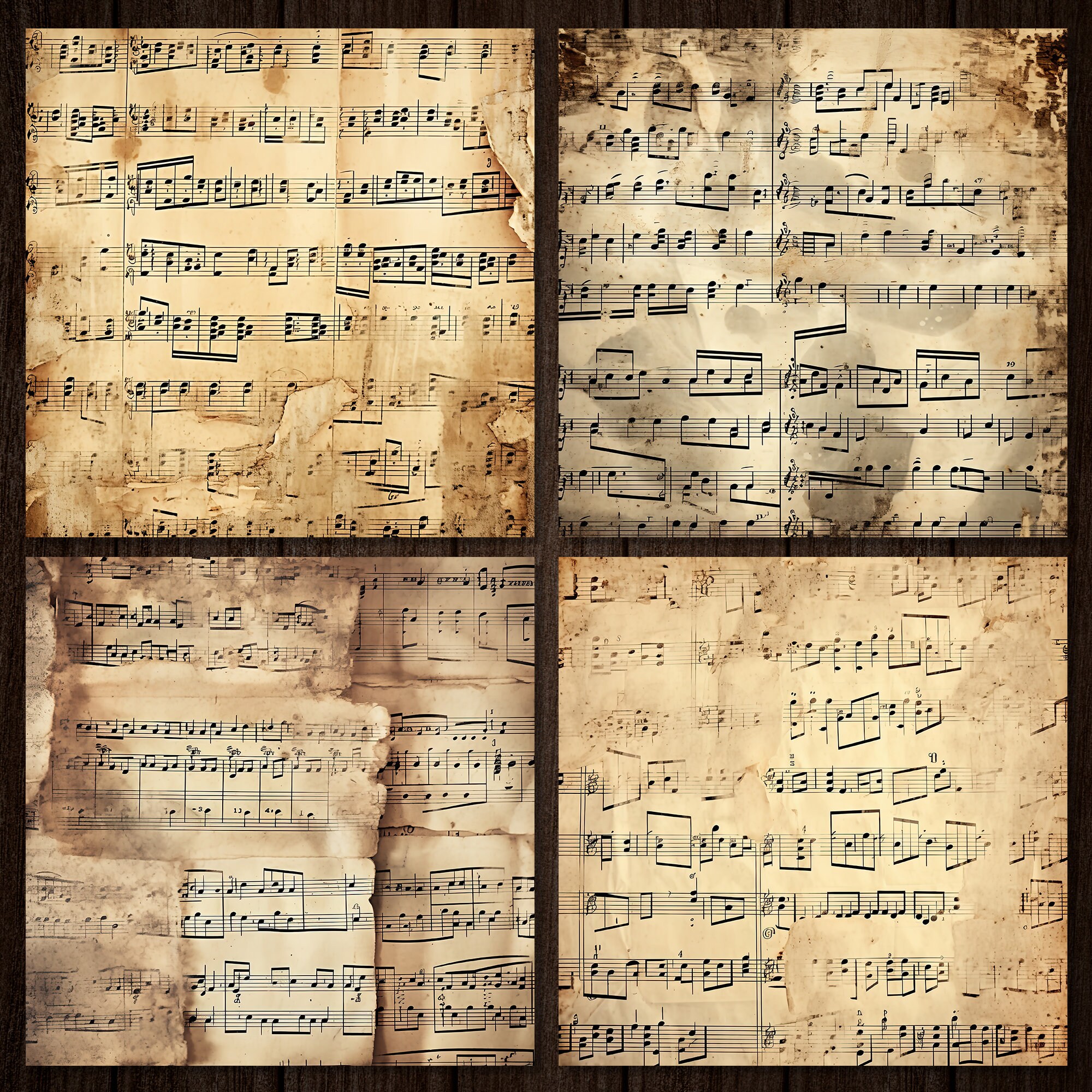 Old Sheet Music Printable Paper, Sheet Music Textures Printable ...
