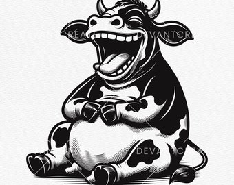 Laughing Cow SVG, Funny Clipart Cut Files (Digital Download)