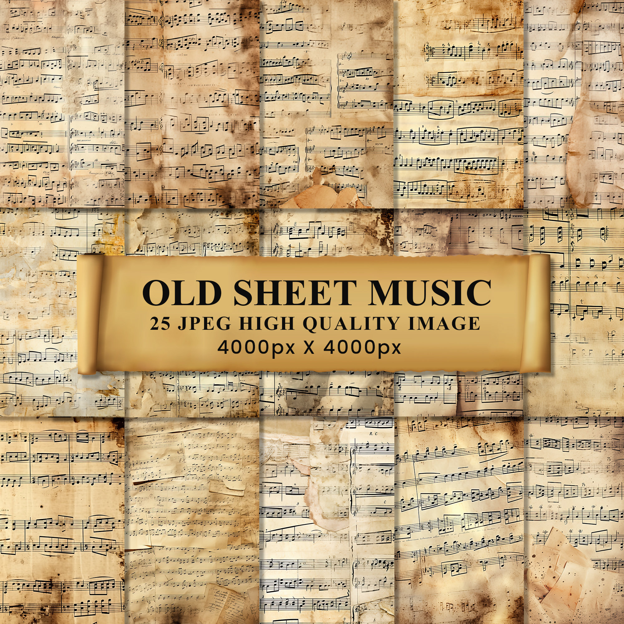 Old Sheet Music Printable Paper, Sheet Music Textures Printable ...