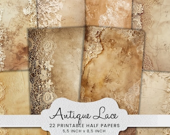 Antique Lace Paper: Grunge Mixed Media Collage (Digital Download)