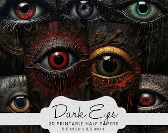 Dark Eye Junk Journal Papier: Gothic Collage, Scrapbook Versorgung (Digitaler Download)