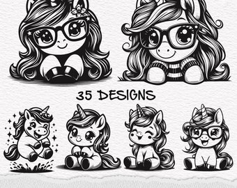 Cute Baby Unicorn SVG,  Cute UnicornSvg, Funny Unicorn, Unicorn Svg Bundle,, Peeking  Baby Unicorn  Silhouette SVG PNG Clipart Cut Files