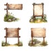 Watercolor Rustic Wood Sign Clipart: 26 PNG Designs (digital Download ...