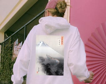 Dragon Rising to the Heavens Hoodie Japanische Ästhetik von Ogata Gekko, japanischer Drachen Hoodie, asiatisches Drachen Sweatshirt, Tokyo Street Style