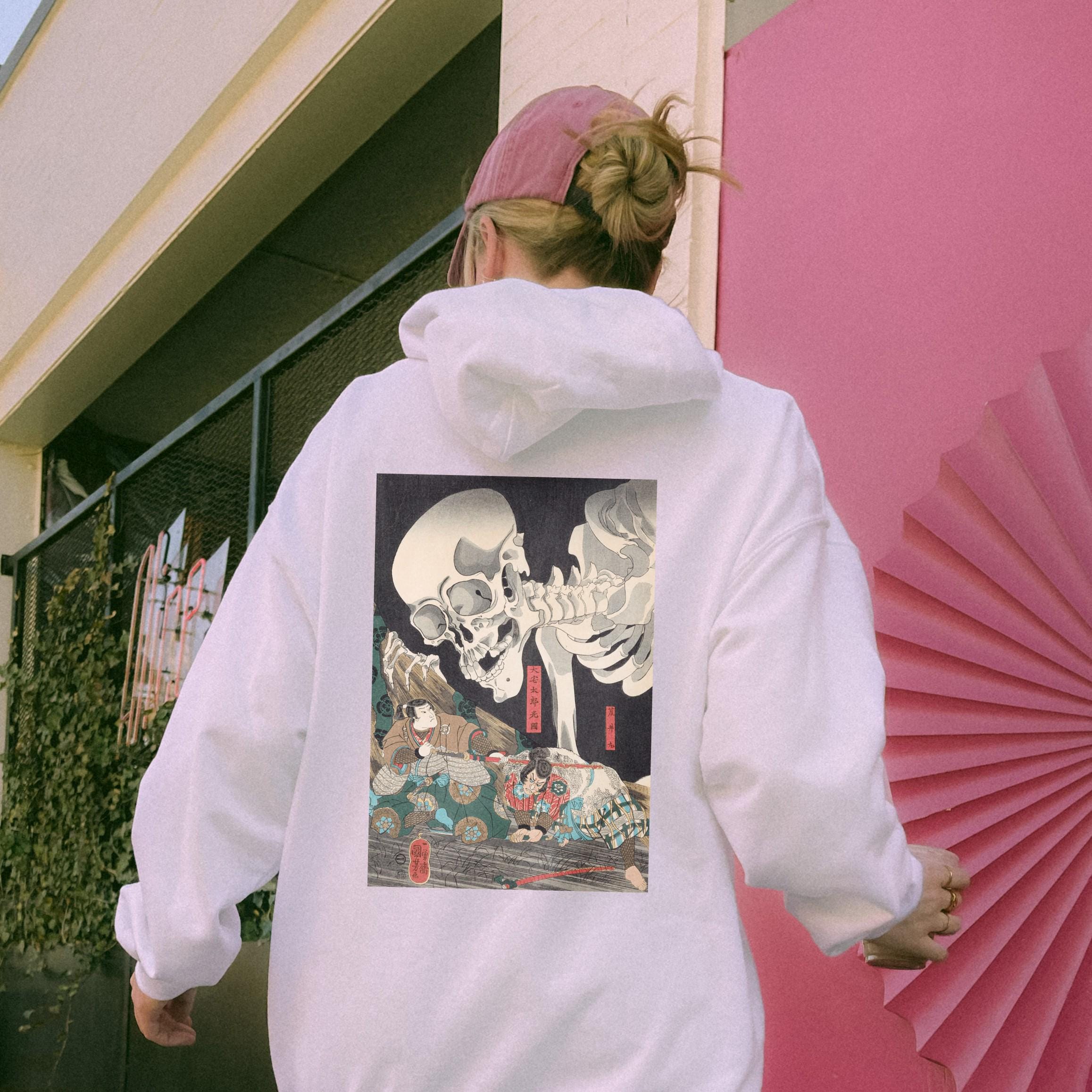Kuniyoshi Skeleton Zip up Hoodie: Vintage Japanese Streetwear - Etsy