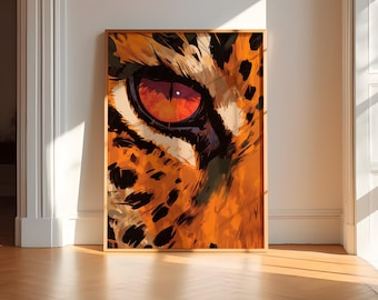 Leopard Wall Art Maximalist Decor Leopard Wall Art Leopard Art Print Leopard Poster Print Cheetah Art Poster Leopard Expressionist Painting