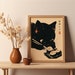 Sushi Black Cat Poster Tokyo Art Print, Oishii Cat Print, Delicious ...
