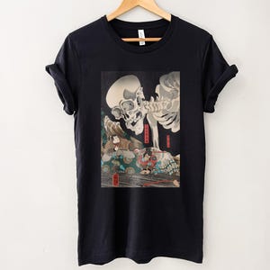 Dark Fantasy Skeleton T-shirt, Miresgal Vintage Japan Collection, Japanese Aesthetic, Japanese Streetwear Tokyo, Vintage Style Shirt