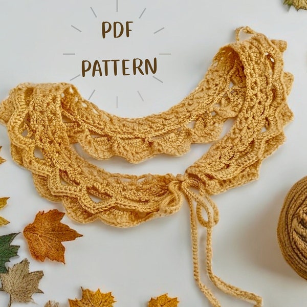 Crochet Collar Pattern Vintage Style Collar Pattern For All Sizes Detachable Collar Pattern Scheme Of Knitting